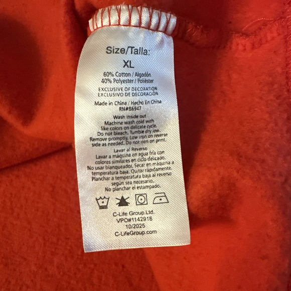 Von Dutch Red Cropped Embellished Hoodie Size XLARGE - Picture 7 of 16